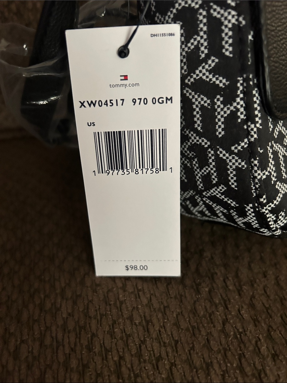 Tommy Hilfiger Black and White Monogram Crossbody Bag - Picture 5 of 8